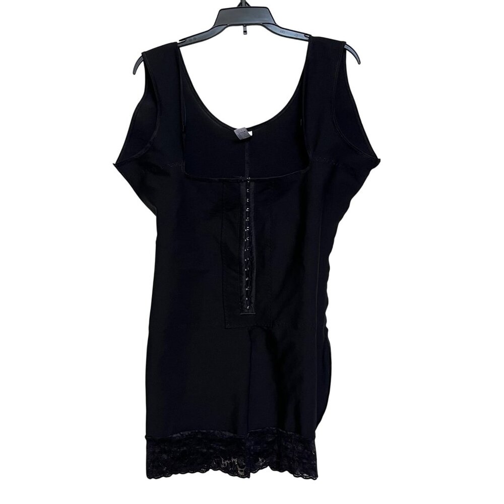 Womens Black Lipo Express 4XL Shapewear Faja Bodysuit Open Derrier Crotch